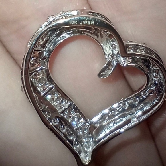 ποΈ1 ct natural diamond 10k white gold heart pendantπ - Picture 4 of 4